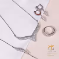 سرویس نقره مدل جناقی دخترانه بسیار زیبا و ظریف کد 12079