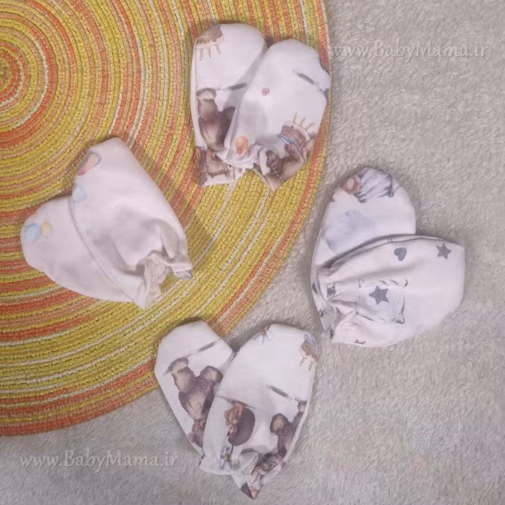 دستکش نخی نوزادی چاپی