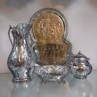 سرویس 4 پارچه سماور مدل قلم کروم