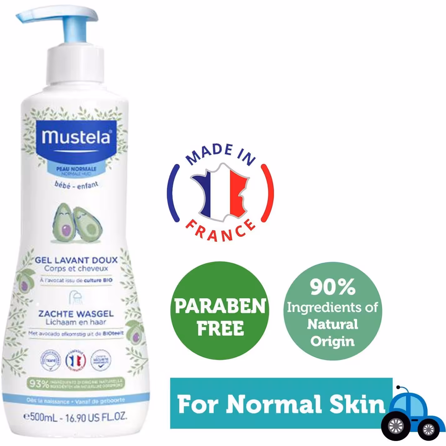 شامپو سر بدن ماستلا 500میل  mustela