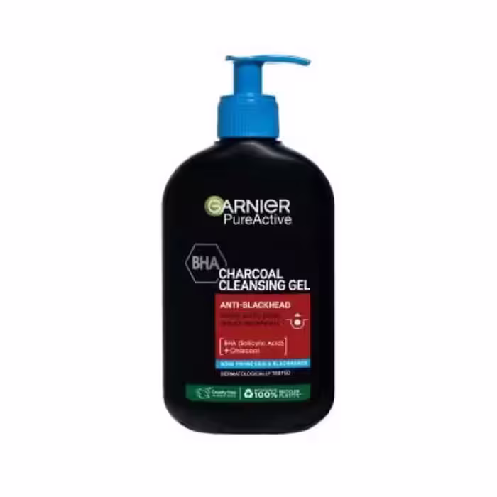 ژل شوینده زغال فعال و BHA گارنیر Garnier Pure Active Anti-Blackhead Charcoal Deep Cleanser