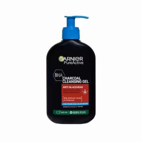 ژل شوینده زغال فعال و BHA گارنیر Garnier Pure Active Anti-Blackhead Charcoal Deep Cleanser