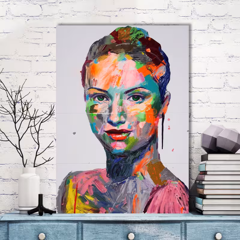 تابلو شاسی گالری استاربوی طرح دخترانه مدل هنری 244 | دنیای قاب