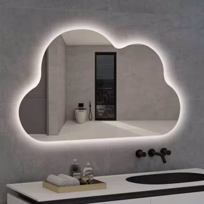 آینه الف مدل بک لایت طرح ابر کد BA-110-90