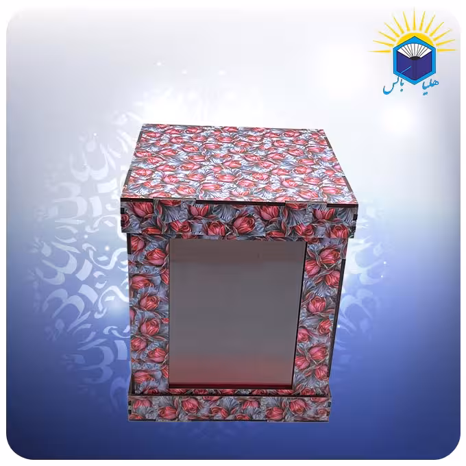 جعبه 3 تکه طلق دار 17*17*20 طرح گل رز