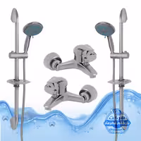 ست 4 عددی دوش حمام با علم یونیورست یونیکا شیرآلات برند آیدا صنعت مدل قهرمان کروم مات