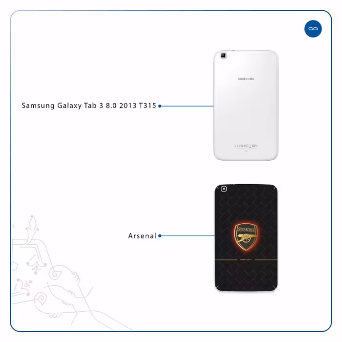 برچسب پوششی ماهوت مدل Arsenal مناسب برای تبلت سامسونگ Galaxy Tab 3 8.0 2013 T315