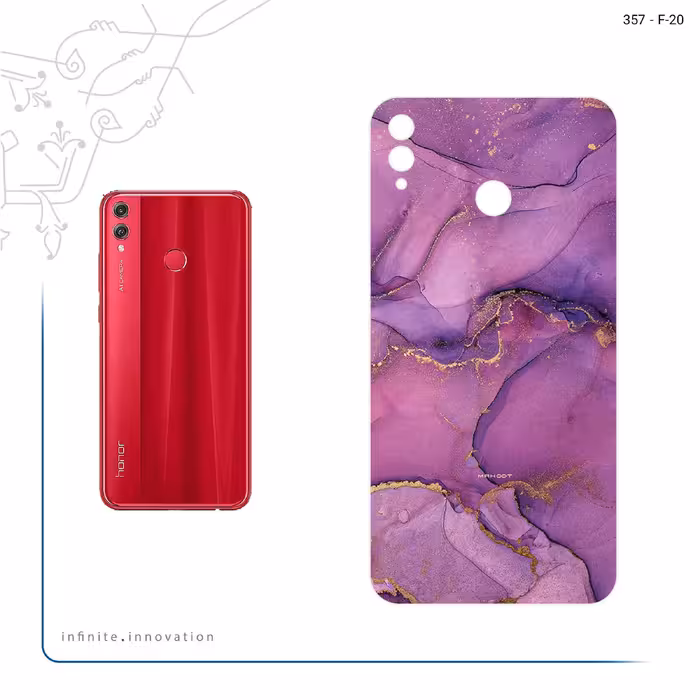 برچسب پوششی ماهوت مدل Purple Marble مناسب برای گوشی موبایل آنر 8X Max