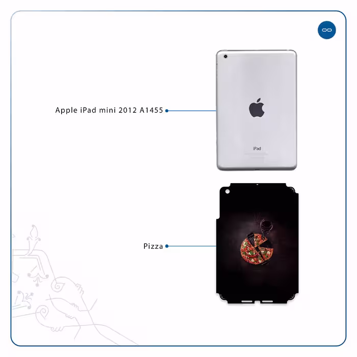 برچسب پوششی ماهوت مدل Pizza مناسب برای تبلت اپل iPad mini 2012 A1455