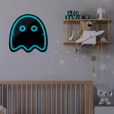 چراغ دیواری نئون دیزاین طرح Packman-2-BL_TBL