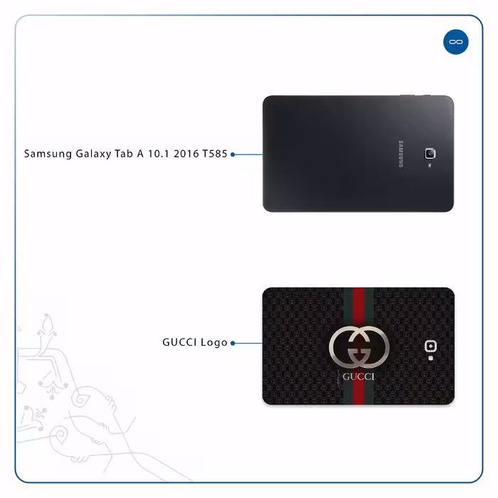 برچسب پوششی ماهوت مدل GUCCI-Logo مناسب برای تبلت سامسونگ Galaxy Tab A 10.1 2016 T585