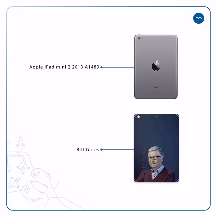 برچسب پوششی ماهوت مدل Bill Gates مناسب برای تبلت اپل iPad mini 2 2013 A1489