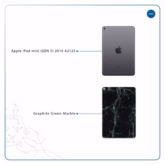 برچسب پوششی ماهوت مدل Graphite-Green-Marble مناسب برای تبلت اپل iPad mini (GEN 5) 2019 A2125