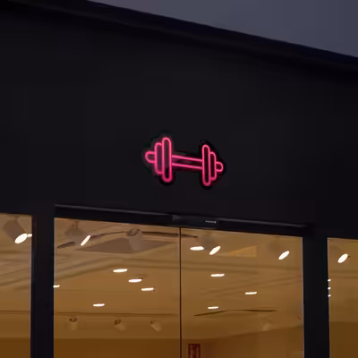 چراغ دیواری نئون دیزاین طرح Dumbbell-BL_PN