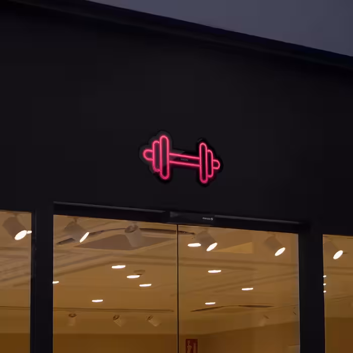 چراغ دیواری نئون دیزاین طرح Dumbbell-BL_PN