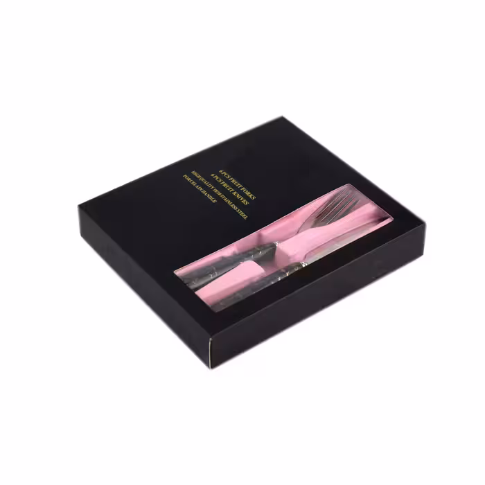 ست کارد و چنگال میوه خوری 12 پارچه  طرح سنگ مدل سرامیکی