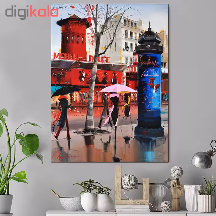 تابلو شاسی گالری استاربوی طرح چتر مدل نقاشی هنری 007