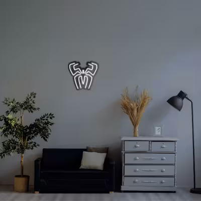 چراغ دیواری نئون دیزاین مدل Spider-BL_WHT