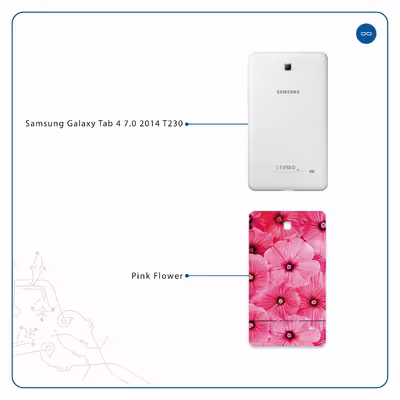 برچسب پوششی ماهوت مدل Pink-Flower مناسب برای تبلت سامسونگ Galaxy Tab 4 7.0 2014 T230