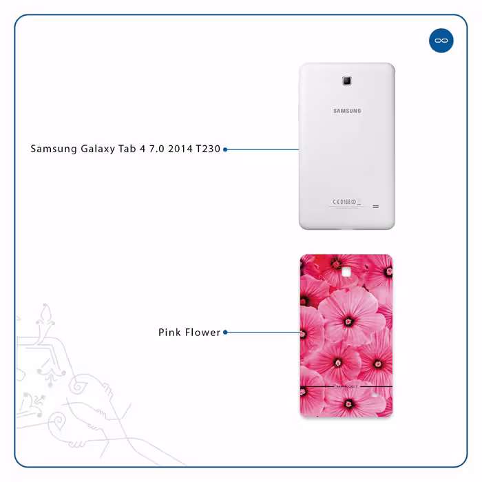 برچسب پوششی ماهوت مدل Pink-Flower مناسب برای تبلت سامسونگ Galaxy Tab 4 7.0 2014 T230