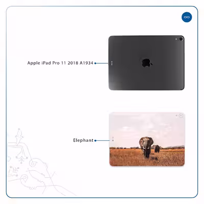 برچسب پوششی ماهوت مدل Elephant مناسب برای تبلت اپل iPad Pro 11 2018 A1934