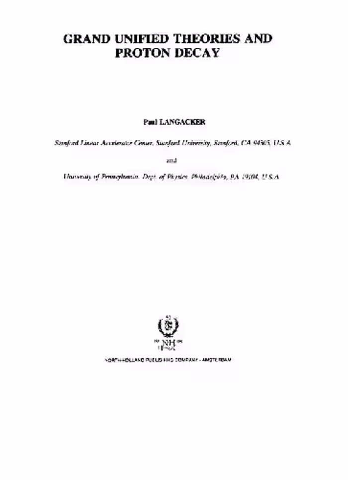 خرید و دانلود نسخه کامل کتاب Grand unified theories and proton decay