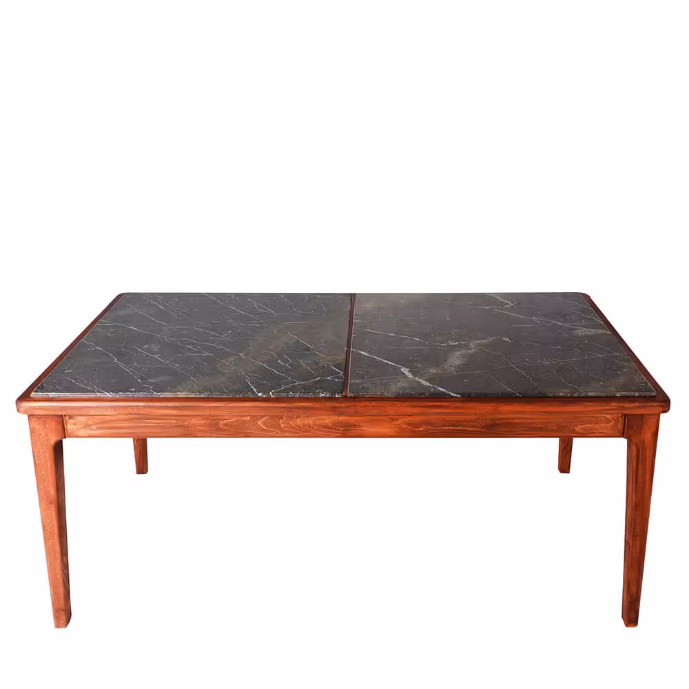 ‌میز تمام چوب طبیعی با سرامیک و پوشش روغن مدل TK-165 هامون