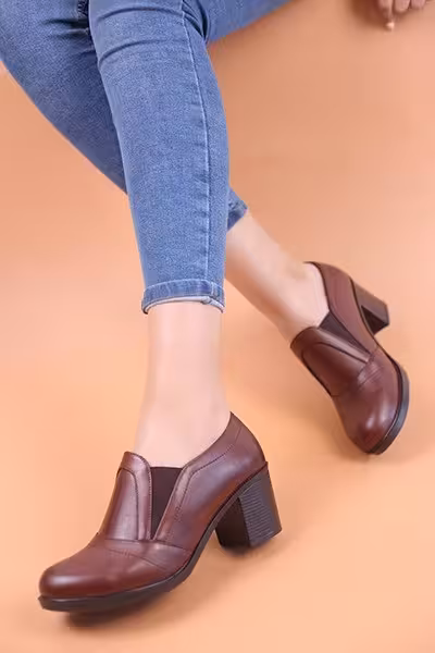 کفش چرم پرسنلی زنانه کد995