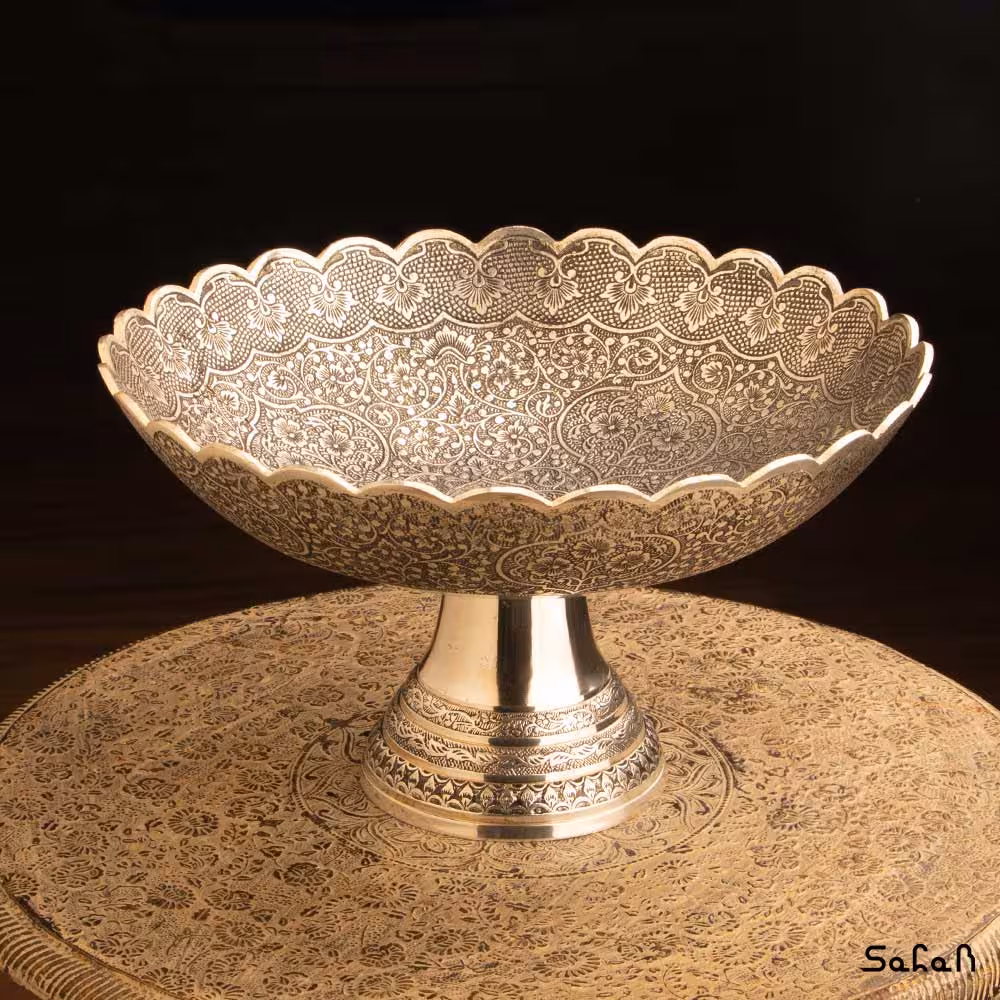 میوه خوری پایه دار دورو نقره ای طرح دیکشا