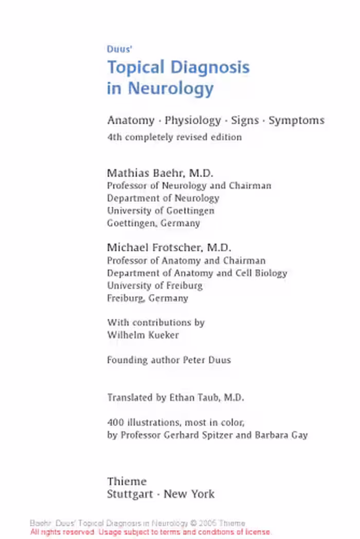 خرید و دانلود نسخه کامل کتاب Duus' Topical Diagnosis in Neurology: Anatomy, Physiology, Signs, Symptoms