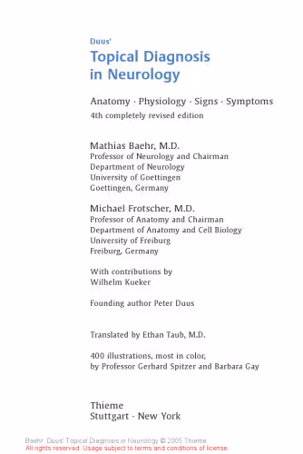 خرید و دانلود نسخه کامل کتاب Duus&#039; Topical Diagnosis in Neurology: Anatomy, Physiology, Signs, Symptoms