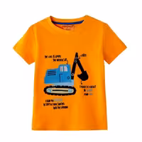 تیشرت آستین کوتاه بچگانه طرح بیل مکانیکی