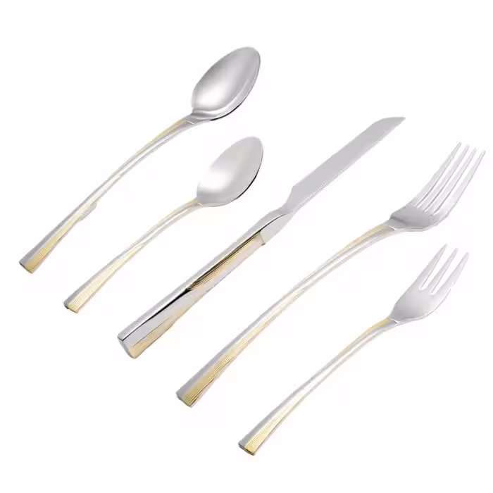 سرویس قاشق و چنگال 147 پارچه ام جی اس 1101 طلایی