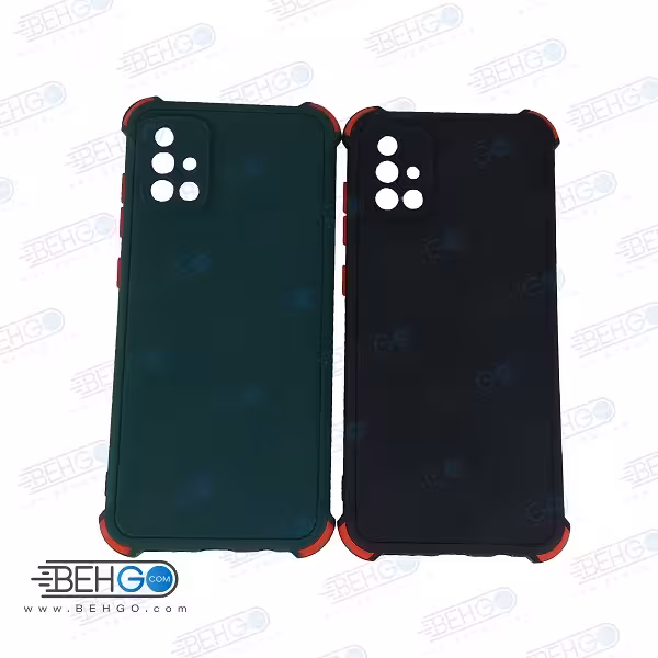قاب سامسونگ A71 کاور مدل ژله ای دکمه رنگی با محافظ لنز دوربین گوشی A71