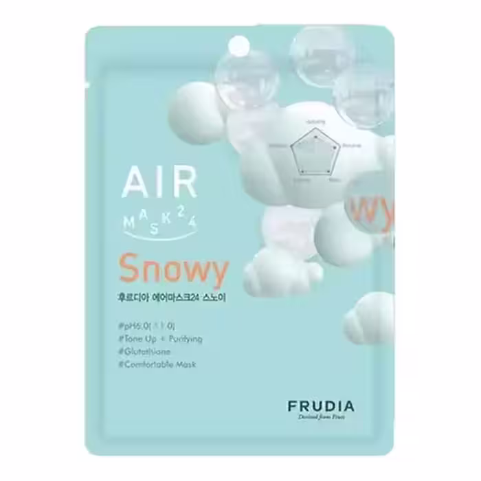 ماسک صورت روشن کننده کره ای فرودیا FRUDIA AIR Snowy مناسب پوست مستعد آکنه 20 میل