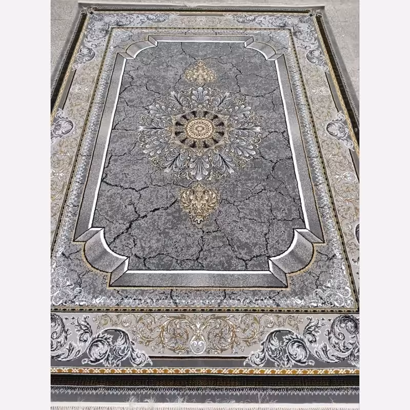 فرش مدرن6متری کاشان بانقشه پناه طراحی زیبا ومقاوم دربرابرلکه