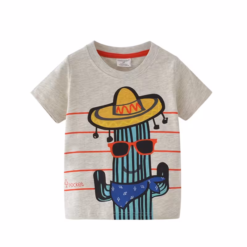 تیشرت آستین کوتاه بچگانه طرح کاکتوس