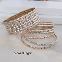 النگو دو رنگ پک 7 تایی فوق العاده شیک جنس طلاروس وارداتی بسیار با کیفیت و رنگ ثابت ورق بزنید 