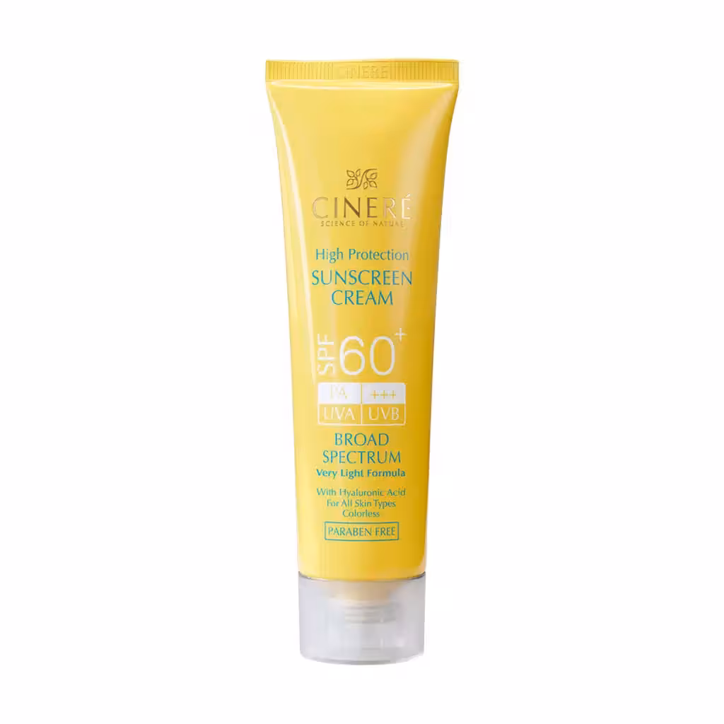 کرم ضد آفتاب  SPF60 انواع پوست بدون رنگ 50میلی لیتر سینره CINERE