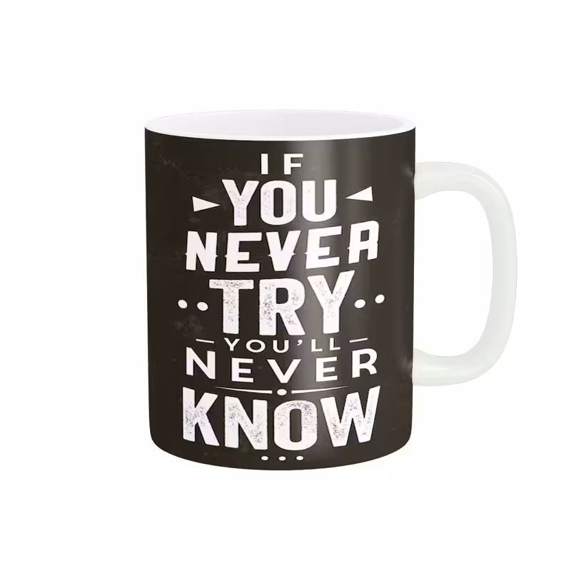 ماگ پاد آفرین طرح جمله انگیزشی  You never try کد 2004