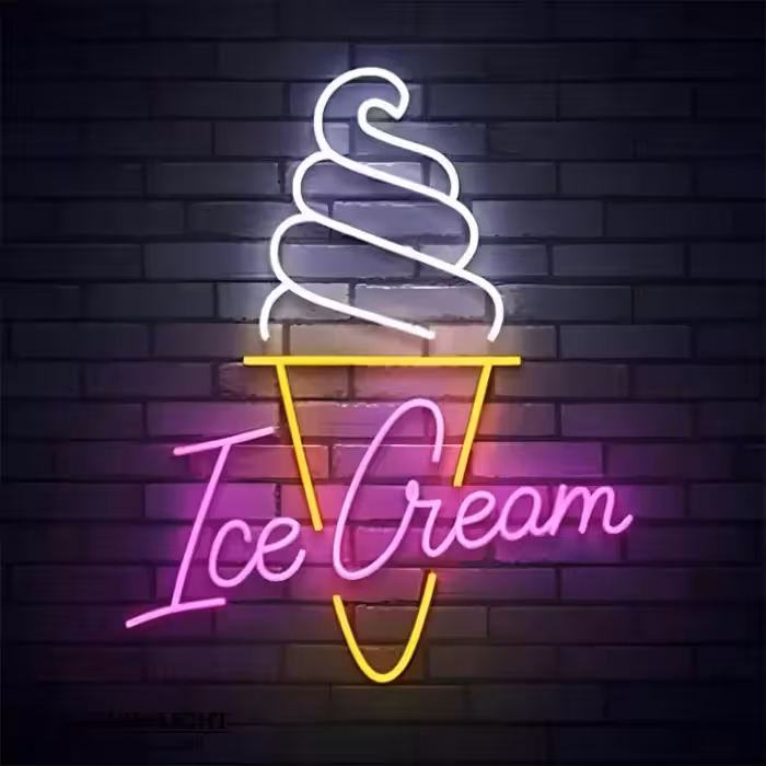 تابلو نئون طرح بستنی