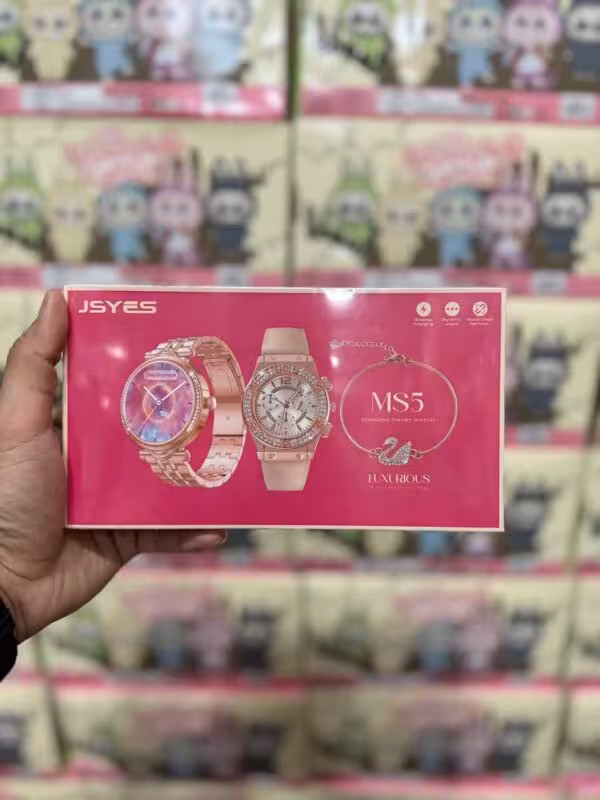 پک ساعت هوشمند و ساعت مچی عقربه ای و دستبند زنانه مدل JSYES M55