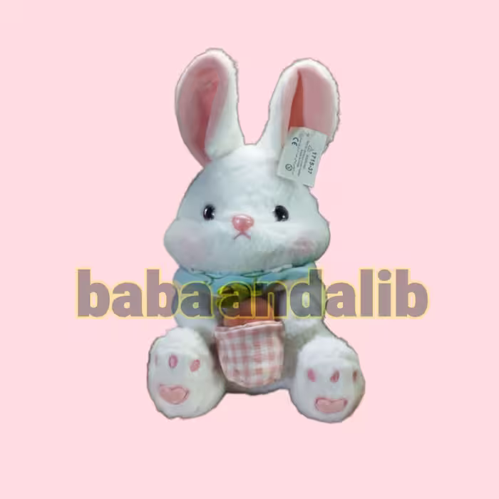 عروسک خرگوش میوه به دست (28 سانتی)