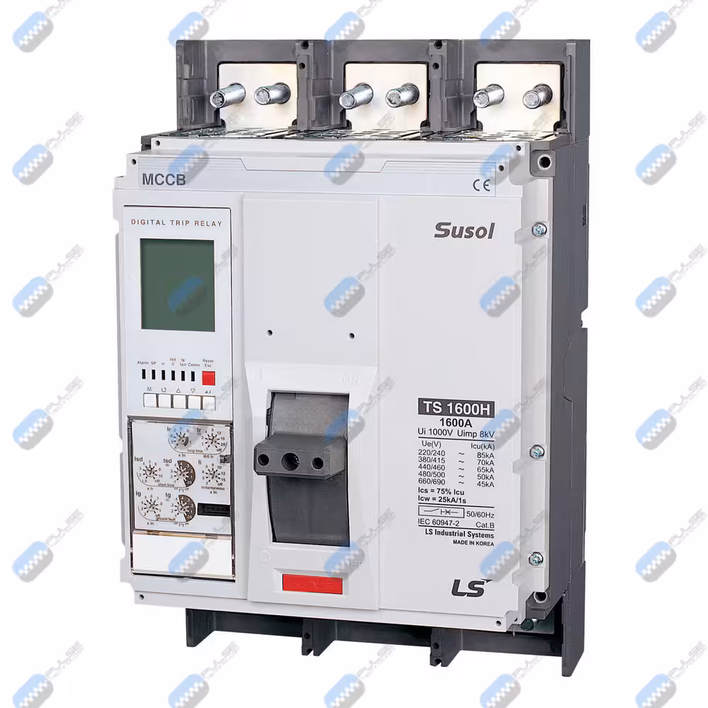کلید 1000 آمپر اتوماتیک کامپکت هیوندای الکترونیکی (قابل تنظیم) سه پل سری TS با کد TS1000N NG5 1000 3 _قدرت قطع 50KA_تنظیم الکترونیکی: LSIG_آمپر فریم 1600