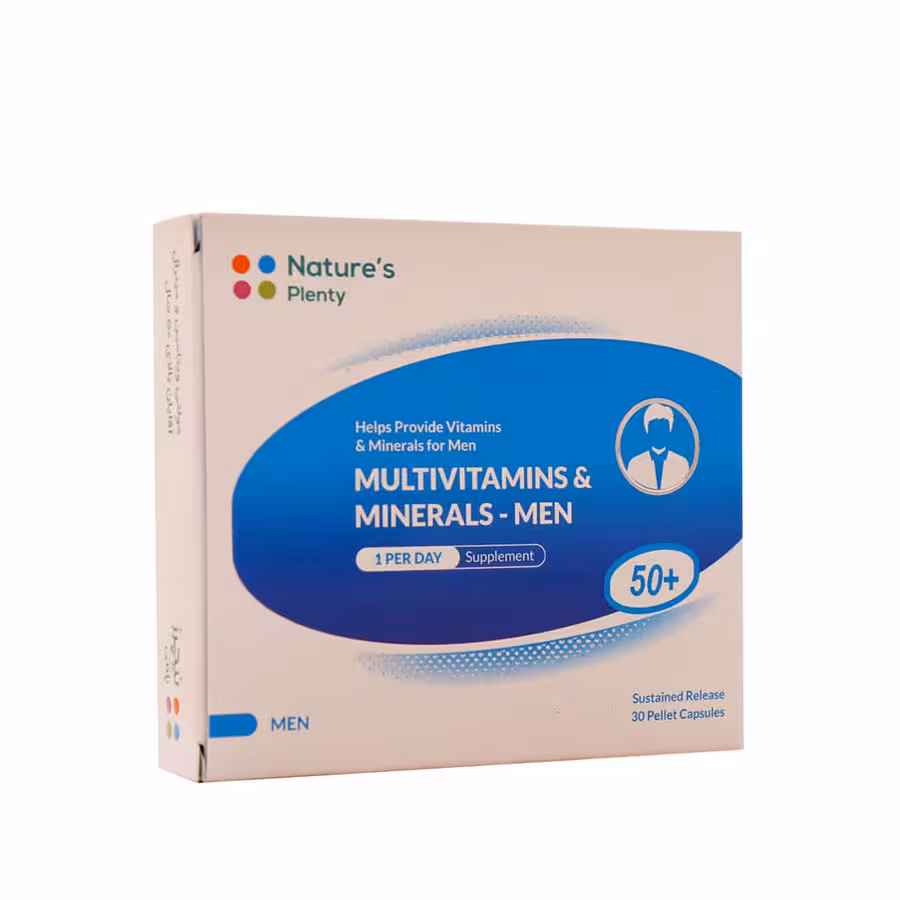 کپسول مولتی ویتامین و مینرال آقایان بالای 50 سال نیچرز پلنتی | 30 عدد