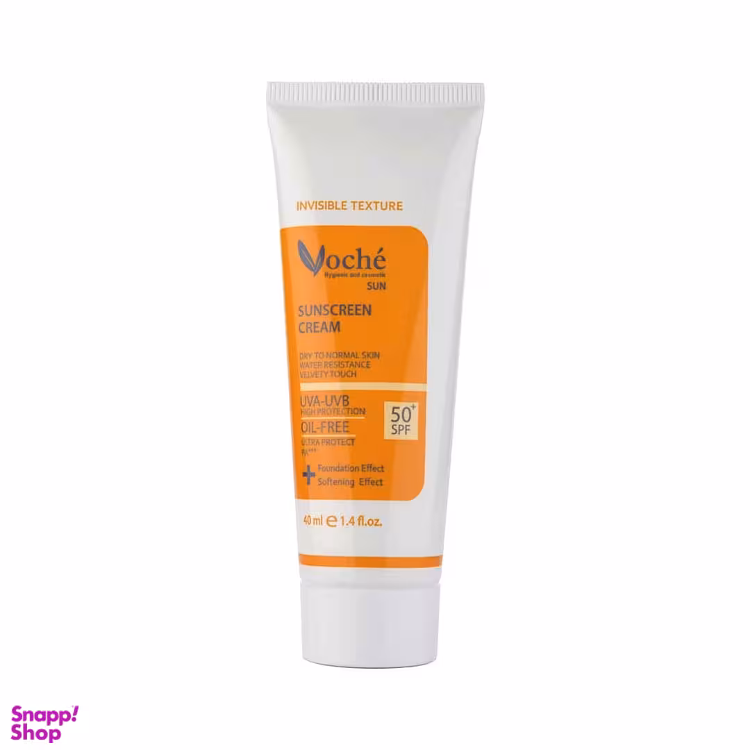 کرم ضد آفتاب بی رنگ وچه با SPF50 مناسب پوست خشک و معمولی حجم 40 میلی لیتر