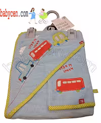 حوله نوزادی مادرکر کلاهدار رنگ ابی لوکومتیو با لیف نوزادی  مادرکر اورجینال  Mothercare Baby Bath Towel
