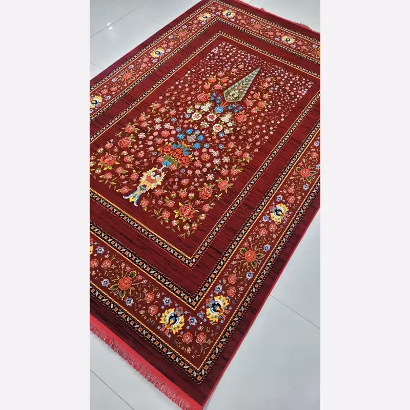 فرش قرمز بلوچی ماشینی کاشان700شانه آکرلیک6متری(باارسال رایگان)