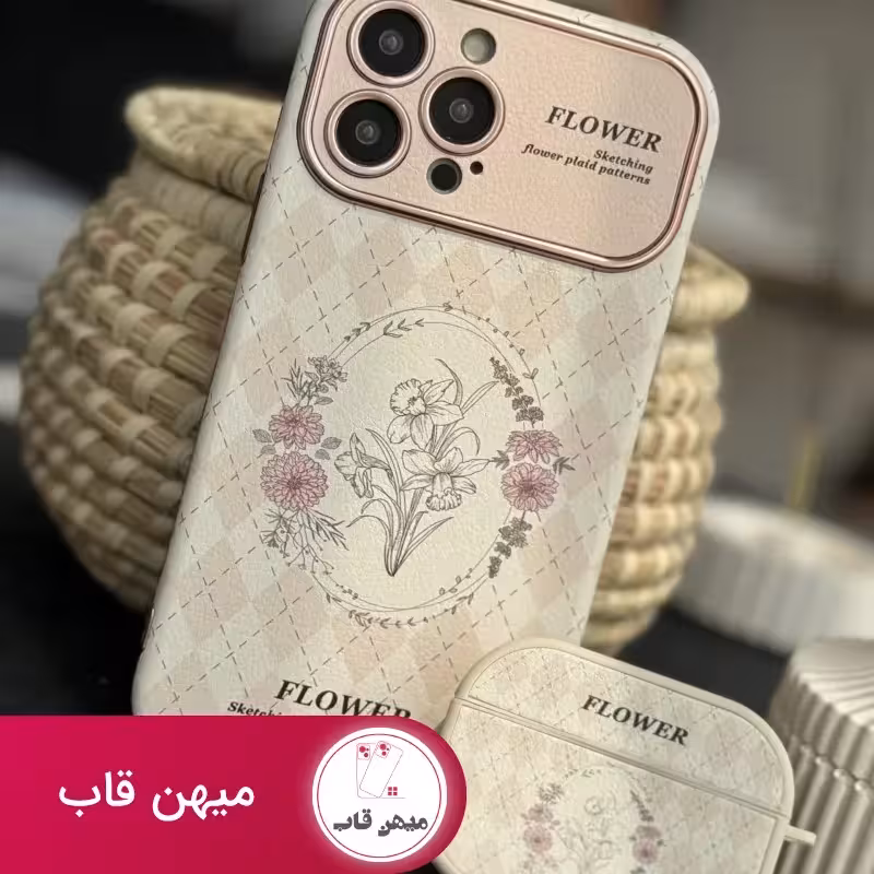 قاب موبایل آیفون فلاور رزپینک - کد (86135)