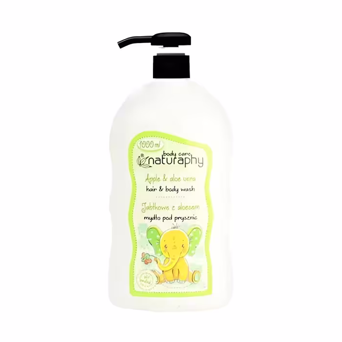 شامپو بچه سر و بدن ناتروفی naturaphy با رایحه سیب و آلوئه ورا حجم 1000میل